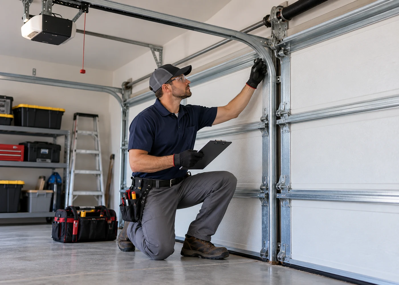 Garage door technician inspection in Beaumont